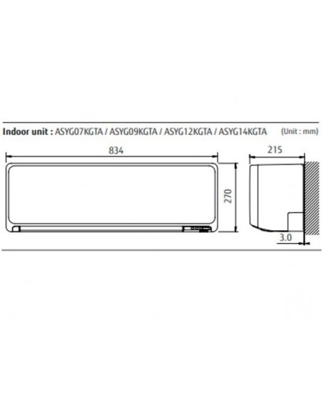 Aire acondicionado Fujitsu ASY 35 KGTF Wi-fi